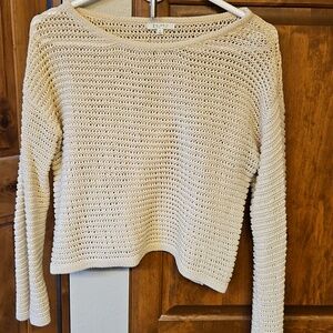 Z Supply Cream Open-Weave Crewneck Sweater